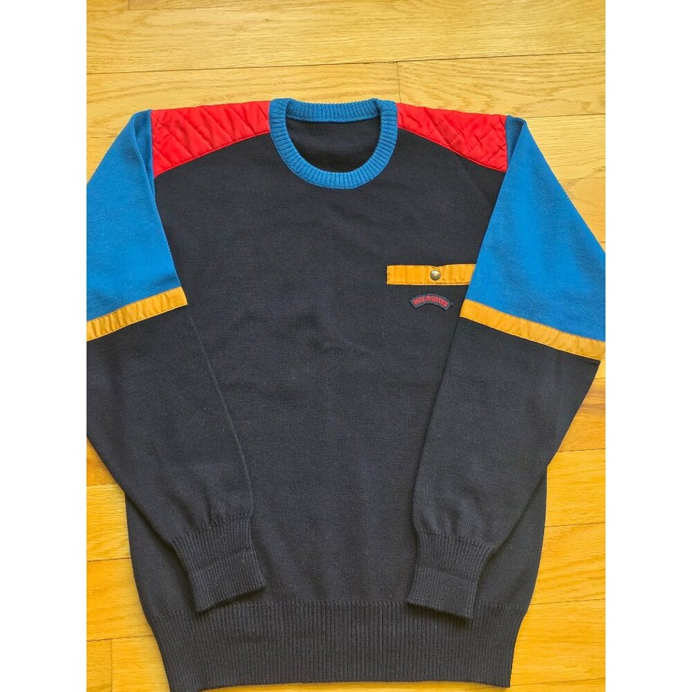 Paul & Shark Mens Colorblock Crew Neck Pullover Wool Blend Sweater Size 5 Large